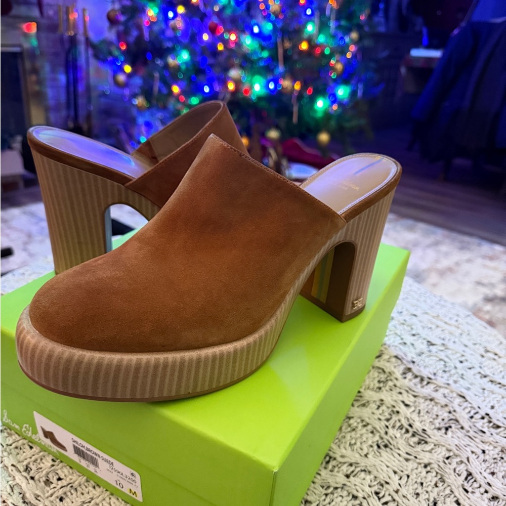Sam Edelman Tan Suede High Heel Mules